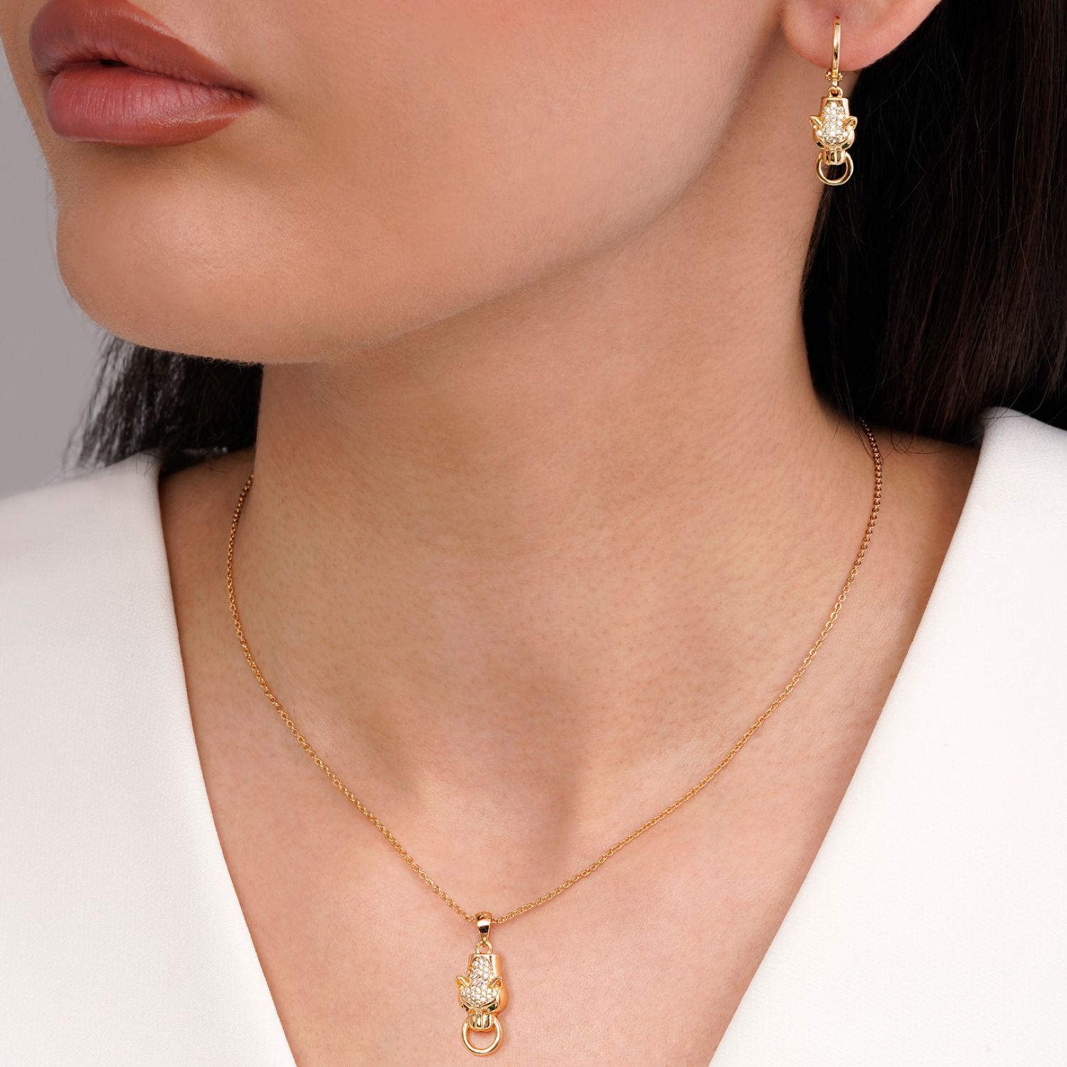 نیم ست Ysx پلاک دار طلایی