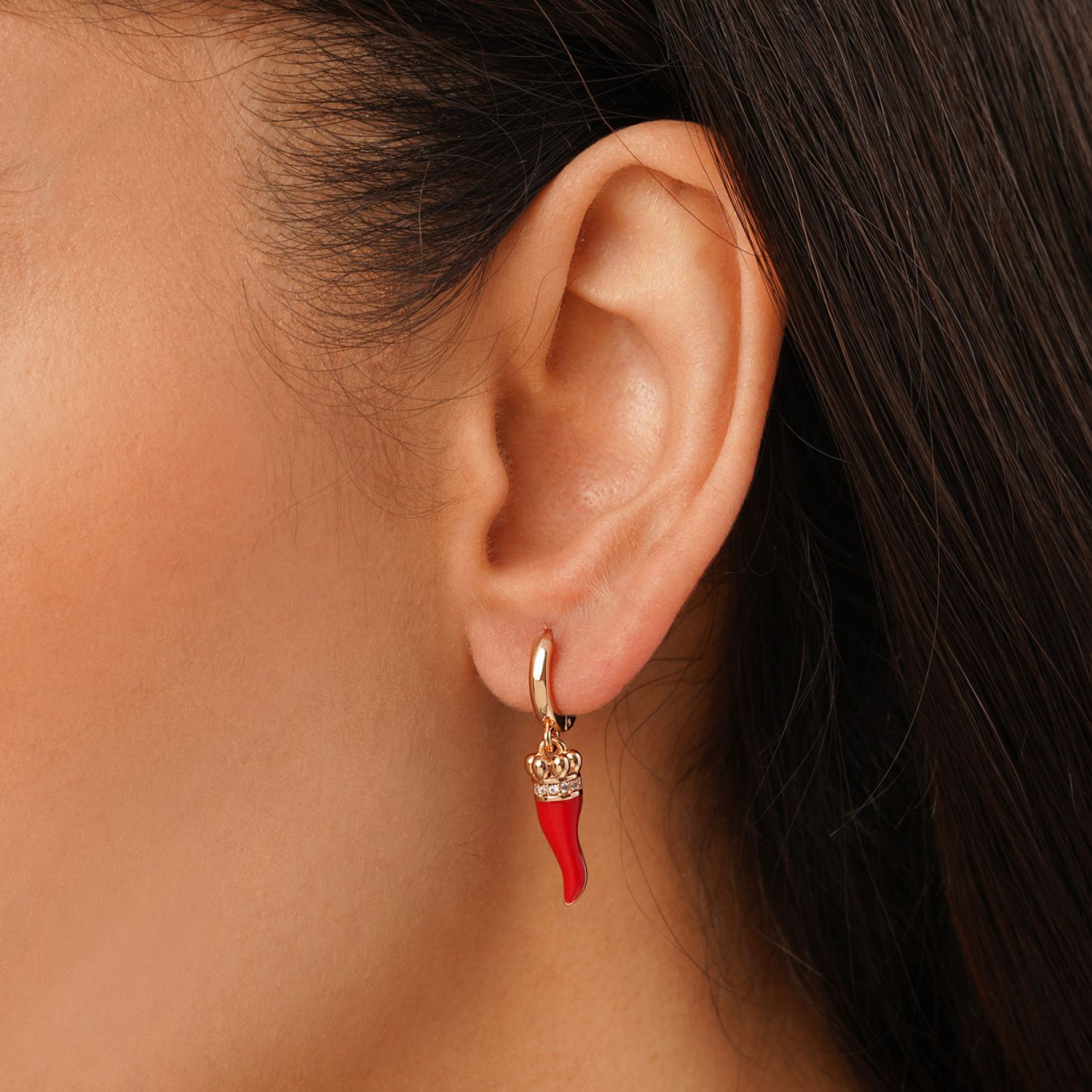 گوشواره شوپینگ حلقه ای طلایی