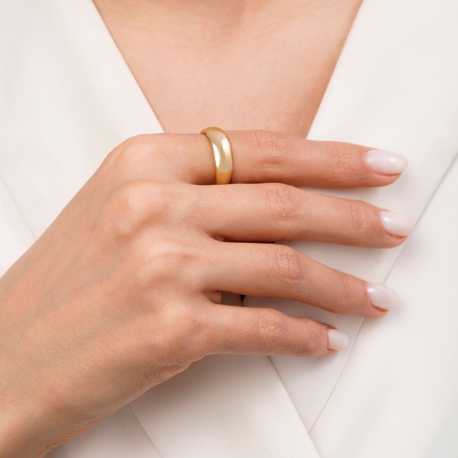 حلقه ساده طلایی شوپینگ 6 میل سایز 9