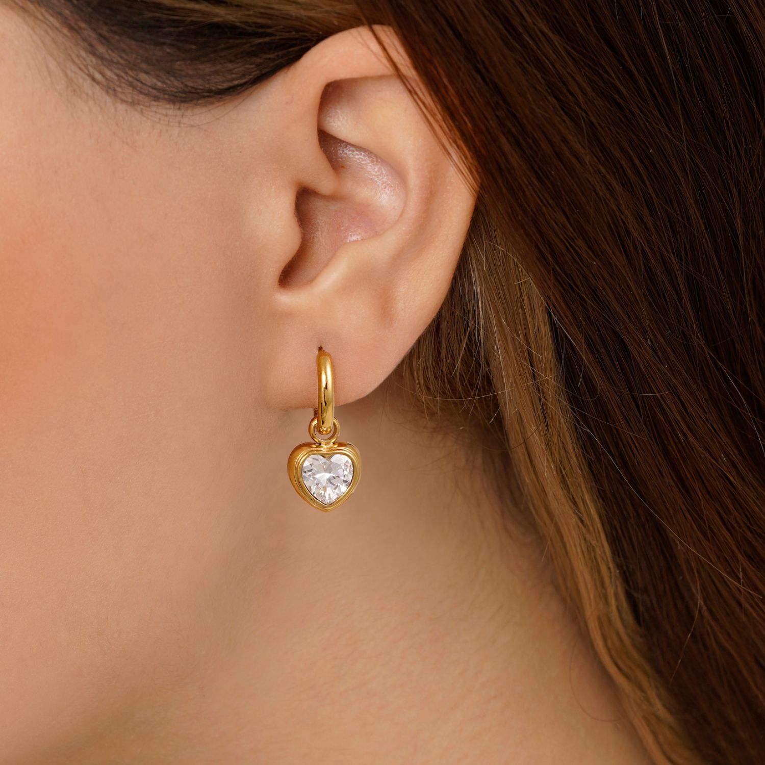 گوشواره استیل 316 حلقه ای طلایی