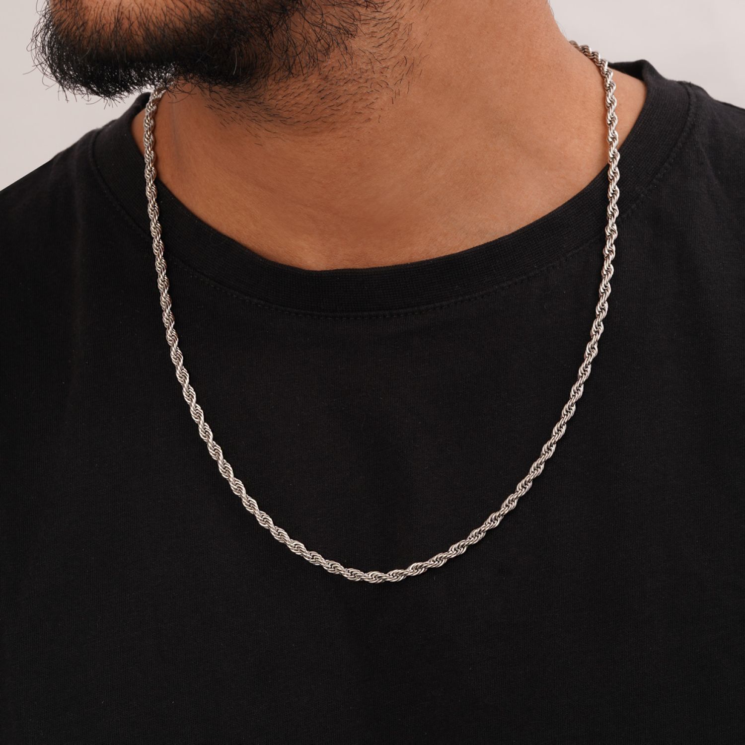 زنجیر طنابی سفید استیل 304