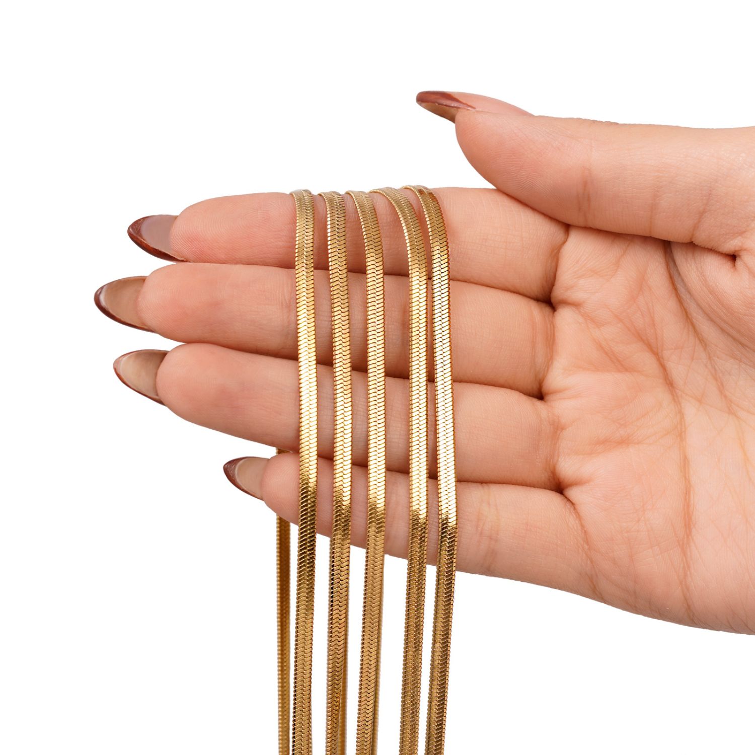 زنجیر استیل 304 ماری تخت 3.2 میل طلایی(بسته5عددی)