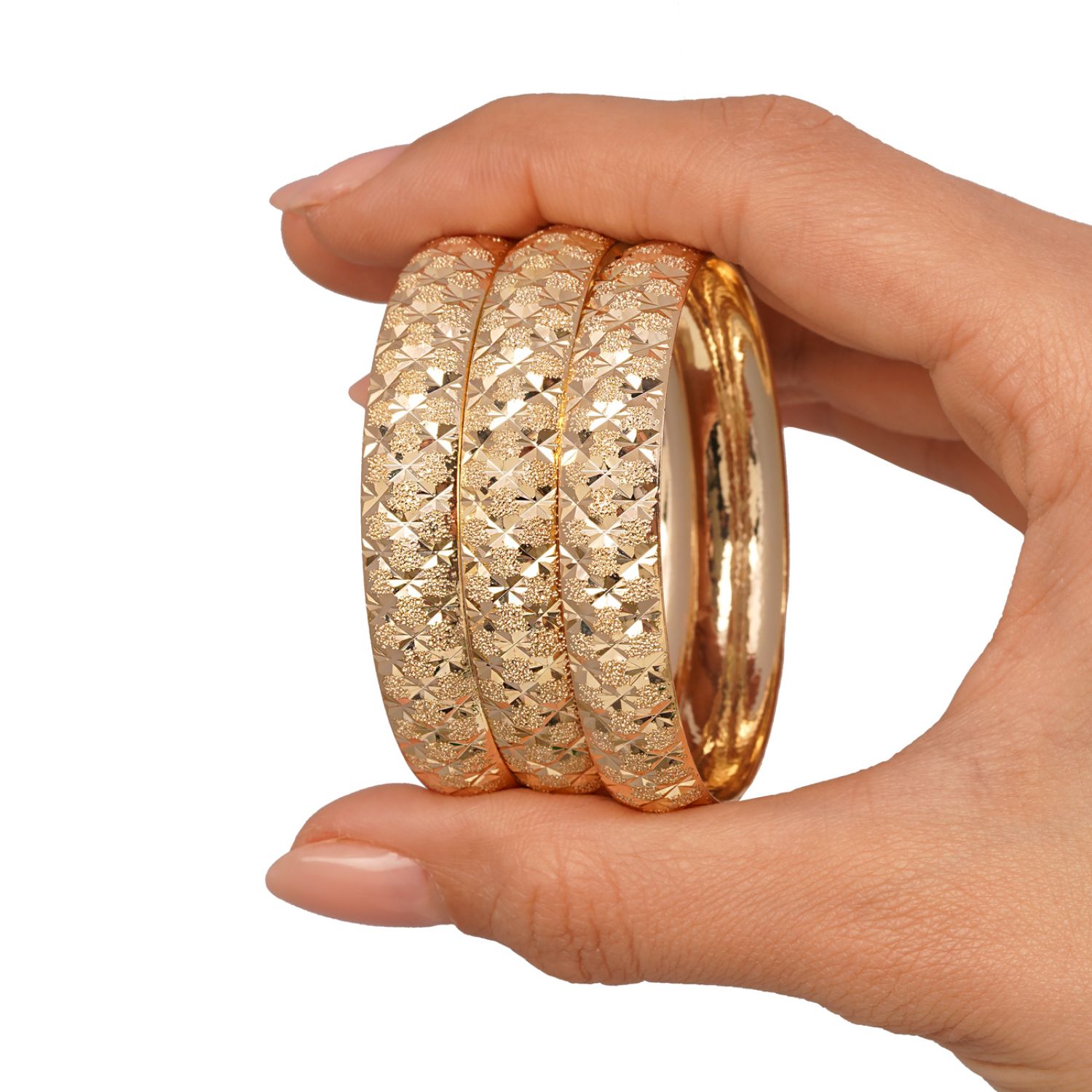 النگو 1 سانت بچه گانه سایز 4 طلایی ضمانتی (بسته3عددی)