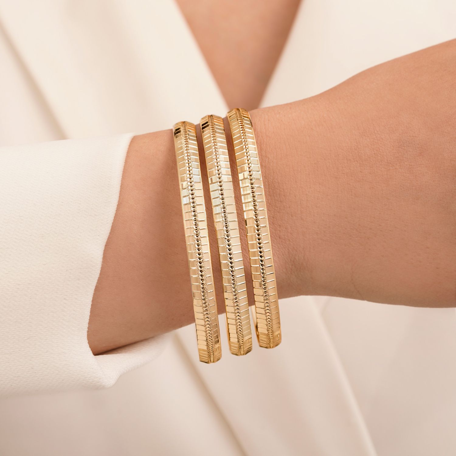 النگو 6میل زنانه سایز دو طلایی ضمانتی 604 (بسته3عددی) 