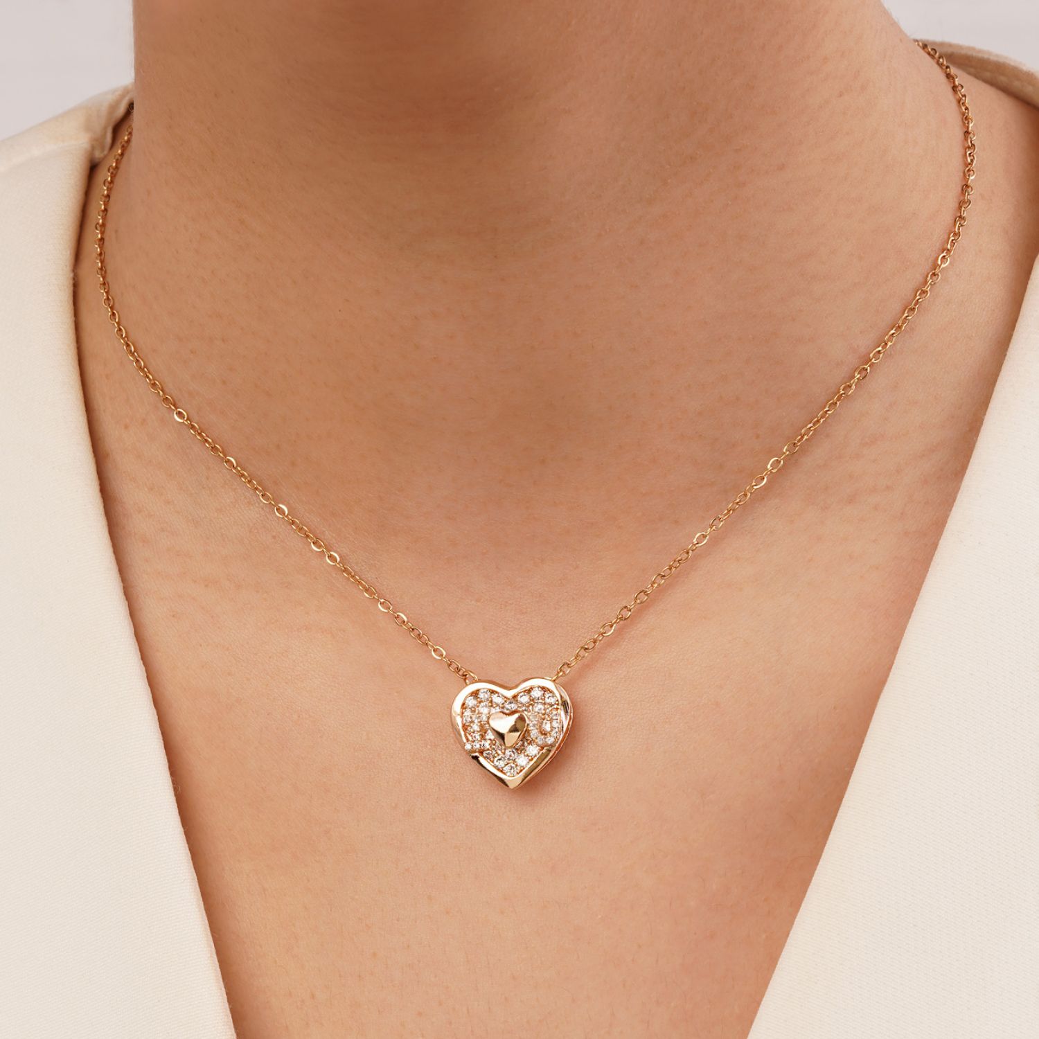 گردنبند شوپینگ پلاک دار طلایی